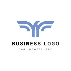 Geometric bird logo with spread wings