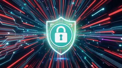 Digital fingerprint security shield with glowing circuit network, showcasing modern data protection and cybersecurity innovation - Powered by Adobe