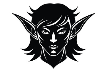 elf face silhouette vector art
