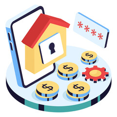 Modern design illustration of secure home