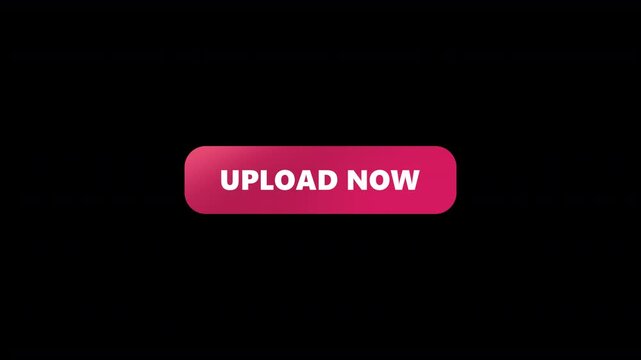 UPLOAD NOW Button. Simple, clean animation perfect for websites or apps UI,UX,GUI. animation on black background 4k video