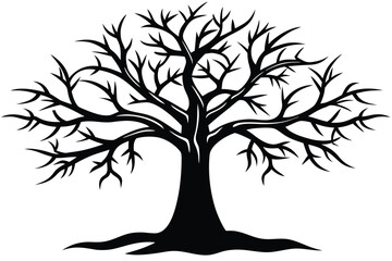 frozen tree silhouette vector art