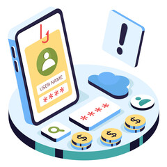 Unique design illustration of profile phishing