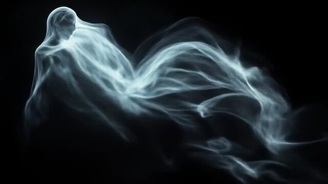 Ethereal Smoke Ghost Figure.