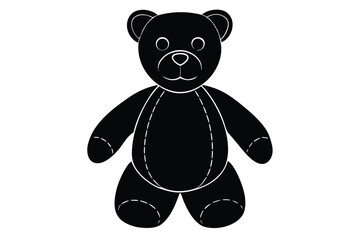 holiday teddy bear silhouette vector art