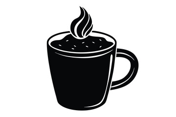 hot chocolate mug silhouette vector art