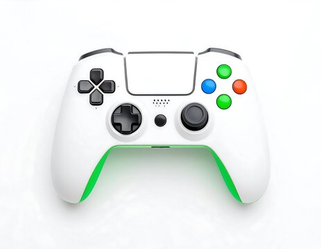 Futuristic white gamepad on clean white backdrop enhances gaming experience