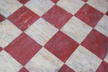 Red and Cream Tiled Flooring