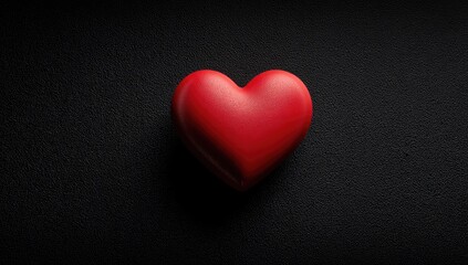 Red heart on black background
