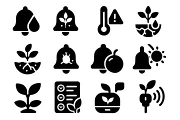 Readiness icon sunlight prompt icons alert milestone vector soil garden watering pest