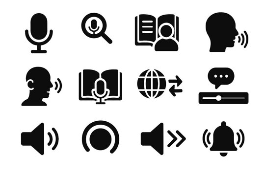 Smart alert control command bookshelf speed status tool voice vector playback icon