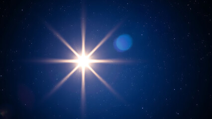 Bright and shining North Star in a night sky symbolizing hope and guidance animation