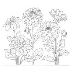 Black line on white background simple design graphic element template