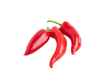 Red chili peppers, top view, PNG, isolated on transparent Background