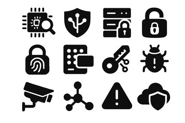 Alert biometric security encrypted icons icon ai panel scanner control shield threat