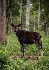 Okapi in the Forest A Rare Glimpse of a Unique Creature
