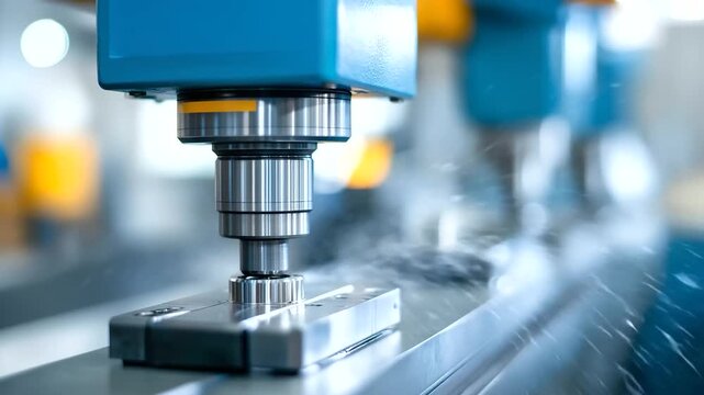 Automotive parts manufacturing with precision machining centers and robotic assembly systems showcasing lean production methods and just in time delivery processes blurred