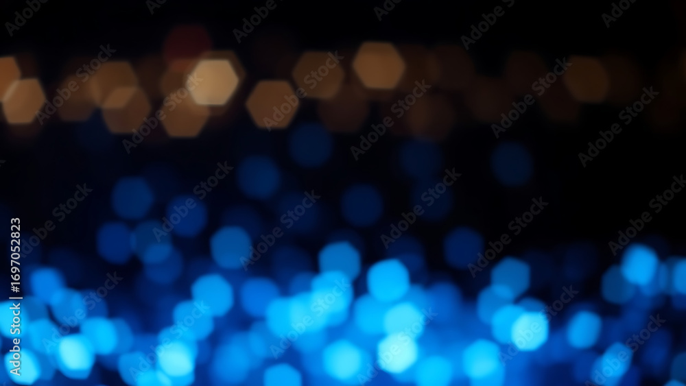 Poster dark background with blue pixel pattern vector illustration of abstract bg with geometric square ele