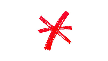 Hand-drawn red cross marker Grunge red x sign Red cross marker isolated on white background