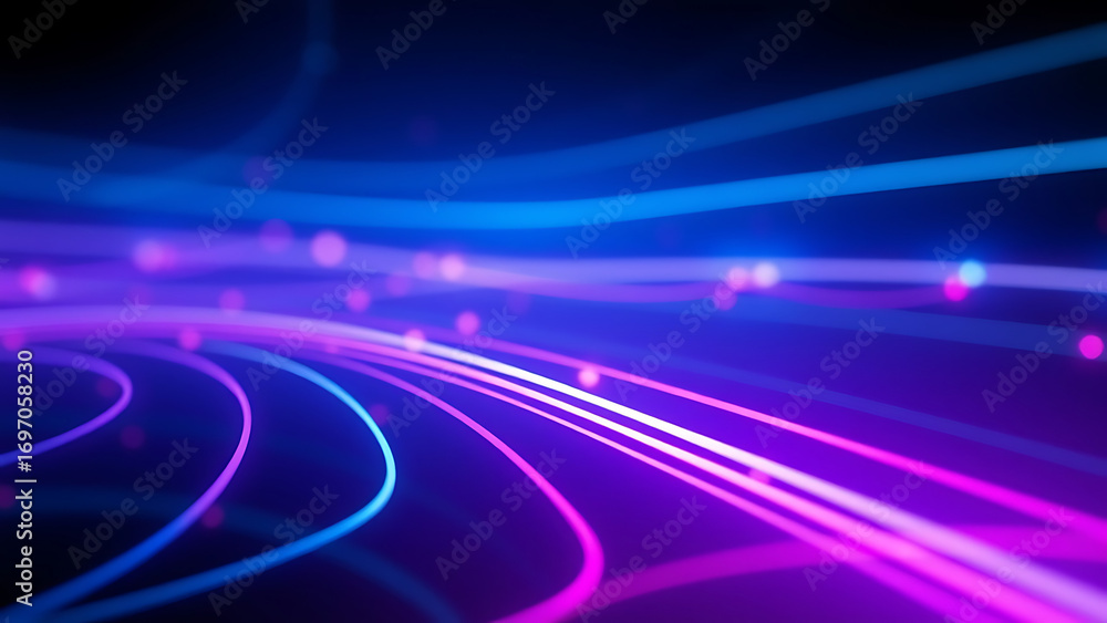 Poster neon futuristic artificial intelligence background of abstract gradient glowing lines virtual ai ass