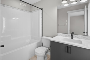 Bathroom with a white toilet and sink