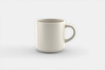 Fototapeta premium Off White Ceramic Mug Plain Design Simple Coffee Cup