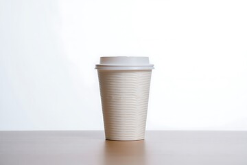 Empty Disposable Paper Coffee Cup with Lid White