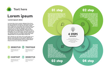 Infographic chart vector template trendy color style for presentation, start up project, business strategy, theory basic operation, logic analysis. Venn diagram 10 eps