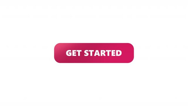GET STARTED Button. Simple, clean animation perfect for websites or apps UI,UX,GUI. animation on white background 4k video