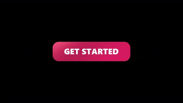 GET STARTED Button. Simple, clean animation perfect for websites or apps UI,UX,GUI. animation on black background 4k video