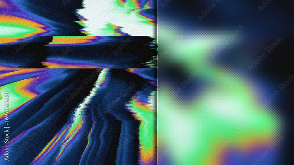 Poster abstract glass morphism background with a transparent glossy frame aligned to the right side. stylis