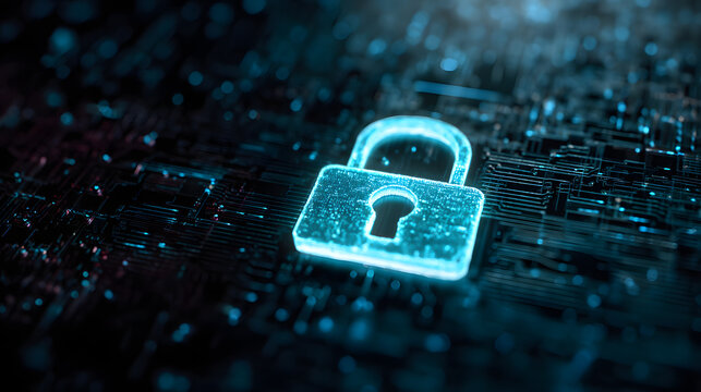 Cyber security.Digital padlock icon,Cyber security tchnology network and data rotection technology on vitual dashboard.Online intenet authorized access agaist cyber attack