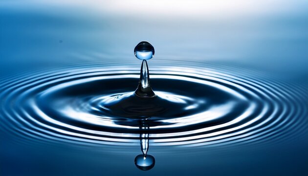 a single drop of liquid impacting a still surface creating concentric ripples that radiate outward a minimalist study in fluid dynamics and surface tension