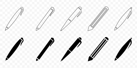 Write icon collection. Pen, pencil tool icon set vector illustration.
