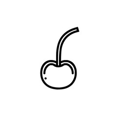 Obraz premium Isolated cherry vector icon drawing sweet fruit illustration black and white outline design simple food clip art