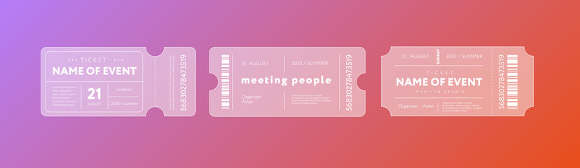 Gradient event tickets template collection