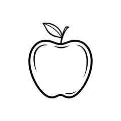 Apple outline drawing vector illustration clip art for apple fruit coloring page and apple icon design