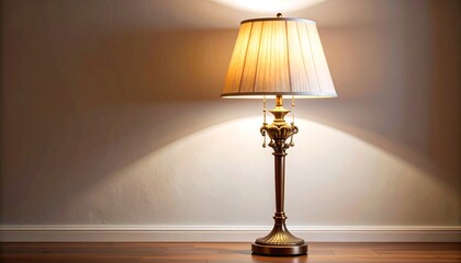 Elegance and Illumination: A Classic Floor Lamp Radiating Warm Light