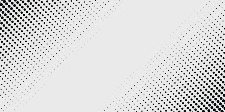 Dotted halftone gradient texture. Vanishing polka dot background. Repeating dots gradation pattern background. Black fading comic pop art overlay background business