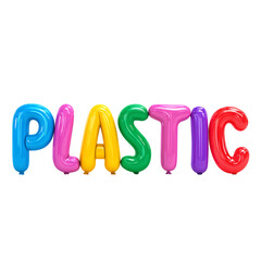 Colorful Plastic Balloons Spelling Out