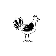 Fototapeta premium turkey. turkey simple black and white line art vector logo
