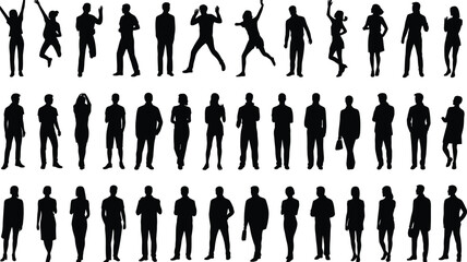 Diverse group of people in silhouette, representing unity and individuality.