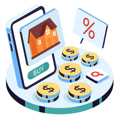 Editable design illustration of buy home online