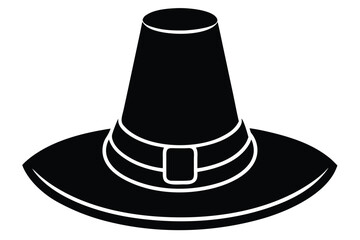 pilgrim hat silhouette vector art design