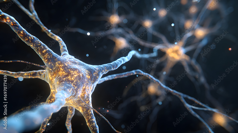 Aufkleber illustrative 3d animation of neural network. concept chatbot, artificial inteligence, deep learning,