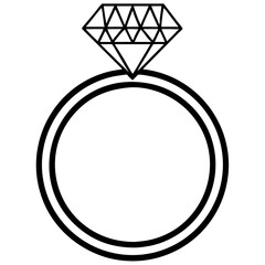 Stylized diamond ring symbolizing engagement and love