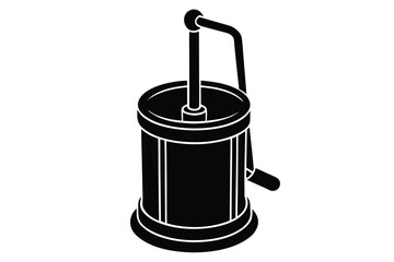 butter churn silhouette vector art design