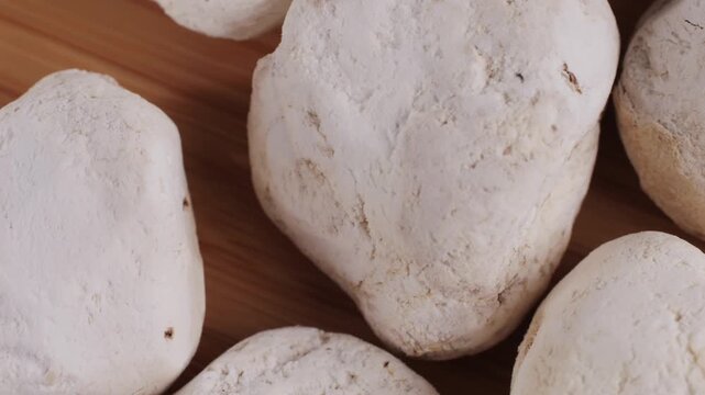 White chunos potatoes from Peru, chuno food from potato, bolivian peruvian traditional dish. 