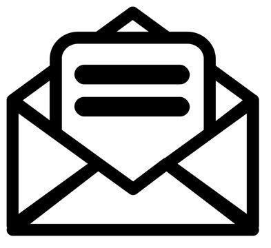 Simple Line Open Envelope Email Message Illustration Icon Design