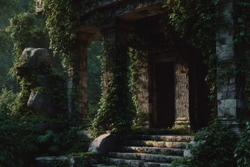 Ancient Ruins Overgrown with Vines in 8K Ultra HD